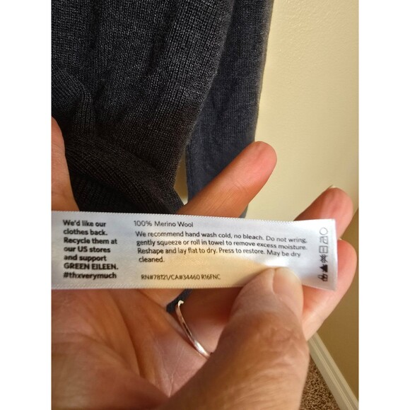 Eileen Fisher dark gray 100% merino wool turtle neck size medium - Picture 5 of 8